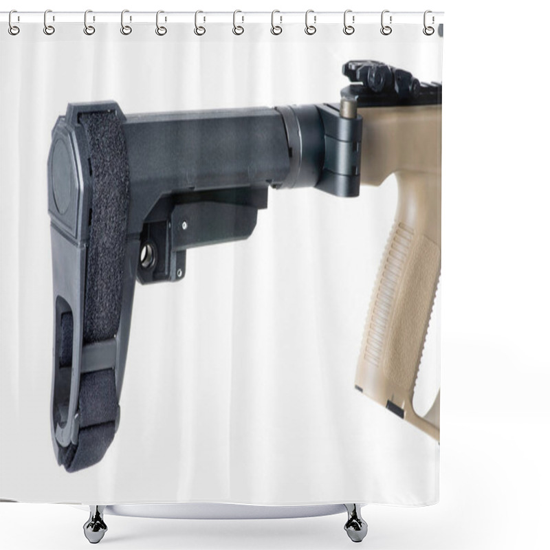 Personality  Banned Folding Pistol Brace On 9mm Pistol. Shower Curtains