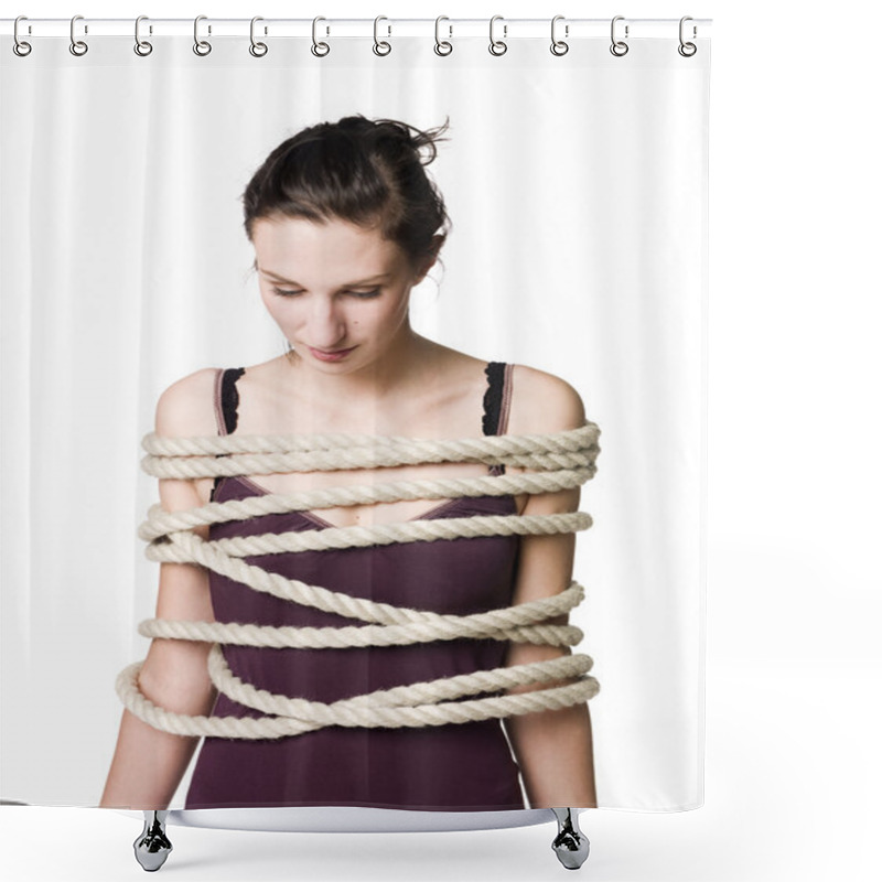 Personality  Tied Up Woman Shower Curtains