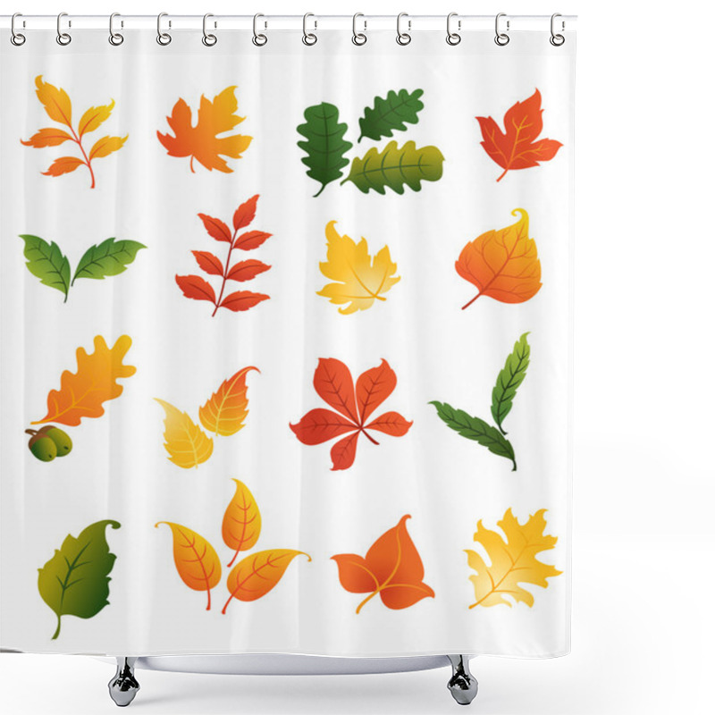 Personality  Colourful Autumnal Leaves Set Shower Curtains