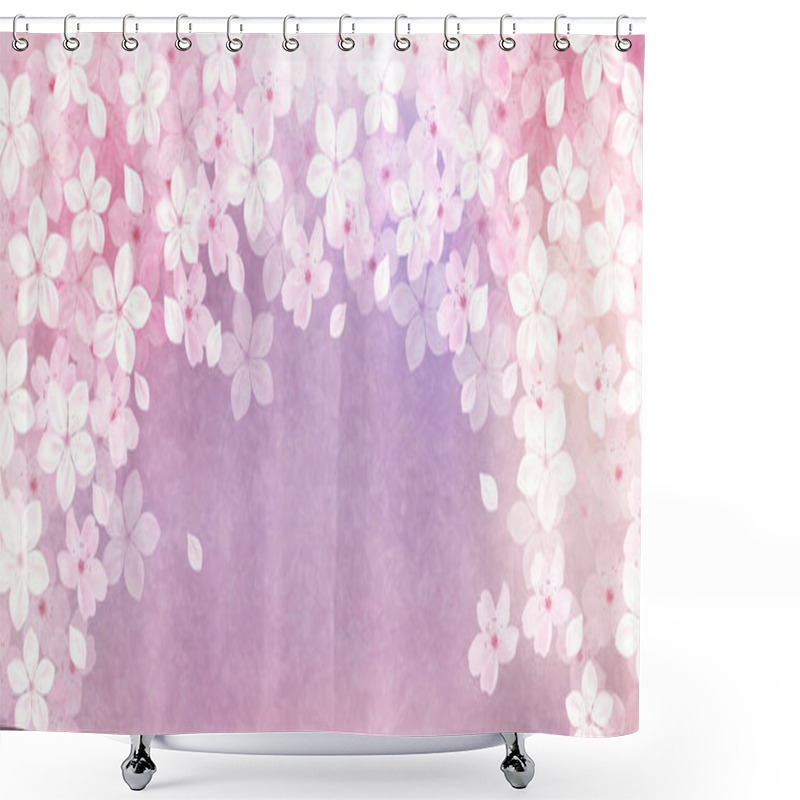 Personality  Cherry Tree Spring Flower Background Shower Curtains