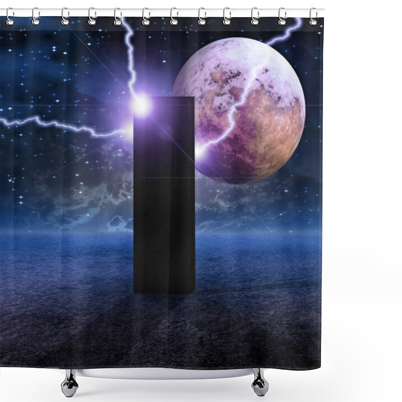 Personality  Black Monolith On Lifeless Planet Shower Curtains