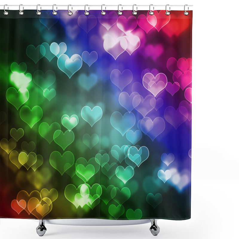 Personality  Abstract Colourful Hearts Background Shower Curtains