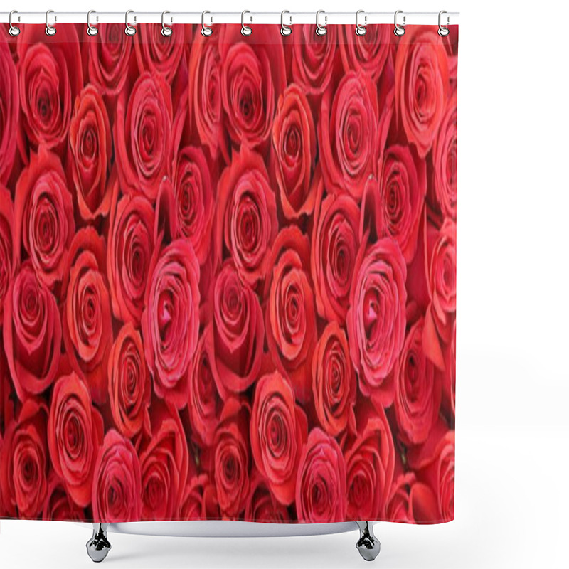 Personality  Red Roses Background ,greetings Card Banner For Valentine Day And Women Day Pattern  Shower Curtains