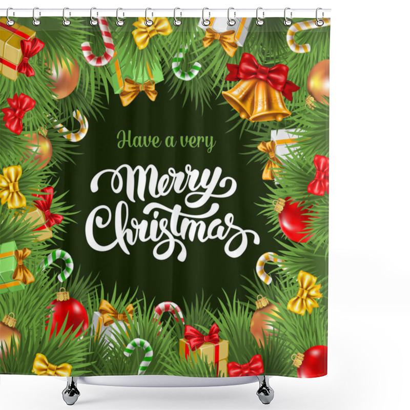 Personality  Festive Christmas Card Shower Curtains