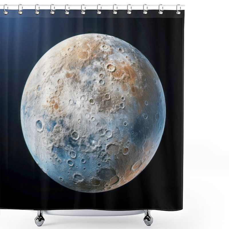 Personality  High-resolution Image Of The Moon Showcasing Craters And Rugged Surface, Set Against A Starry Space Backdrop. Shower Curtains