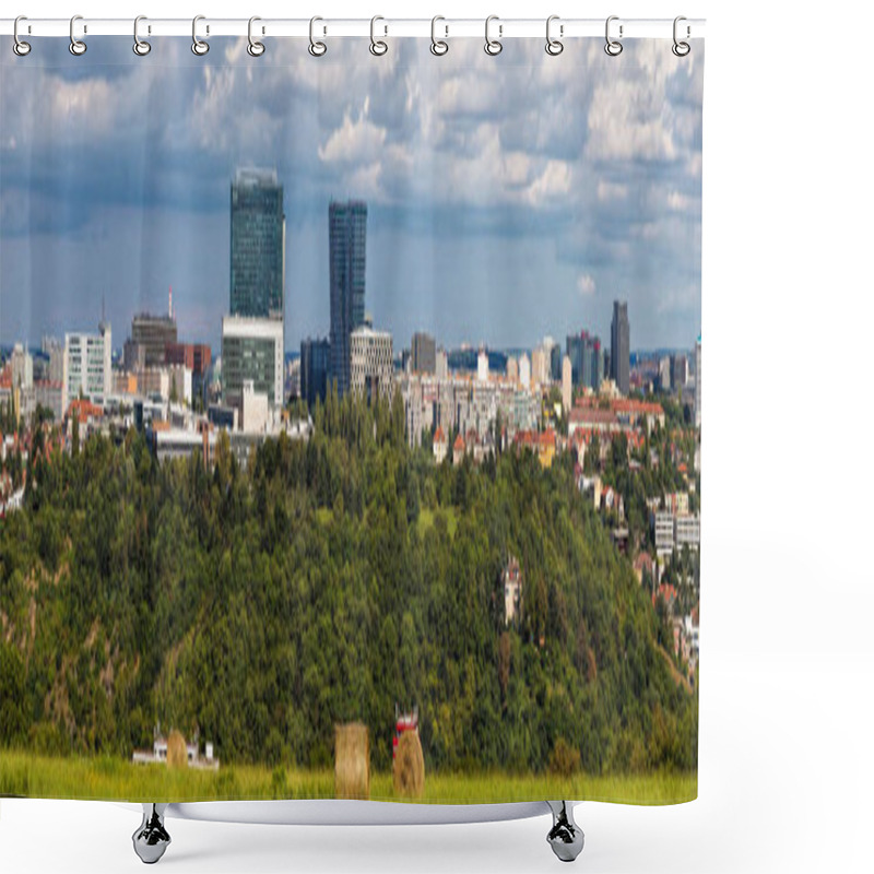 Personality  Wide Panorama Of Pankrac, Prague Main Business District With Mod Shower Curtains