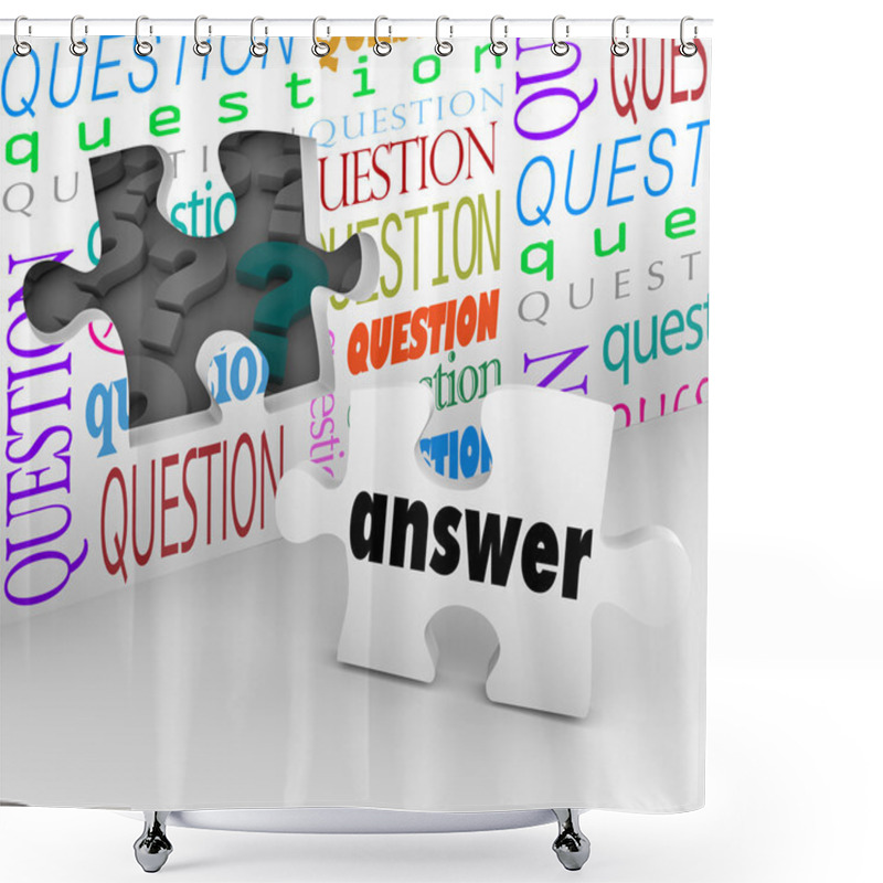 Personality  Question Wall Puzzle Piece Answer Complete Understanding Shower Curtains