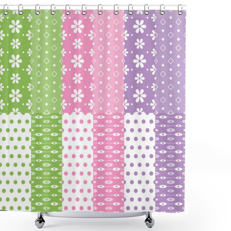 Personality  Cute Baby Girl And Boy Pattern Collection Shower Curtains