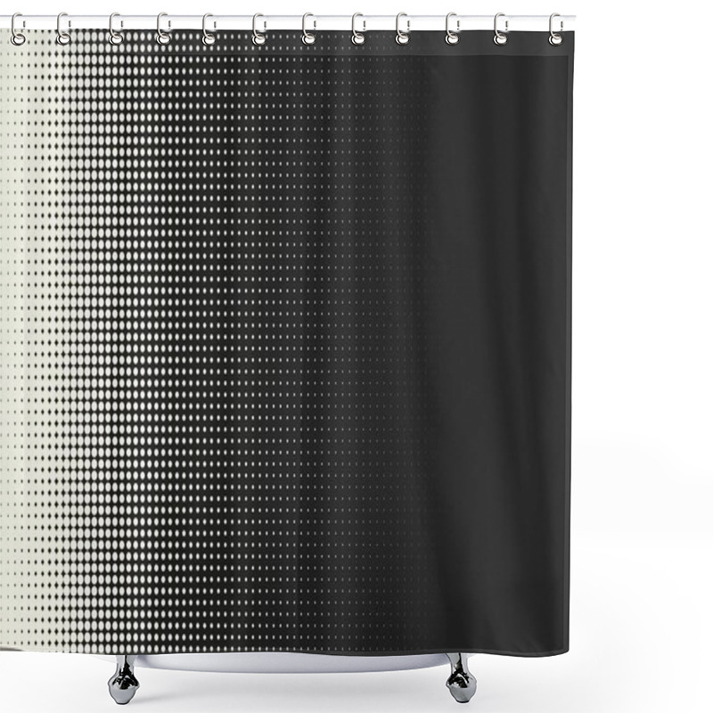 Personality  Vector Monochrome Circles Halftone Background.  Shower Curtains