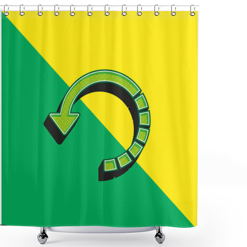 Personality  Arrow Circle With Half Broken Line Green And Yellow Modern 3d Vector Icon Logo Shower Curtains