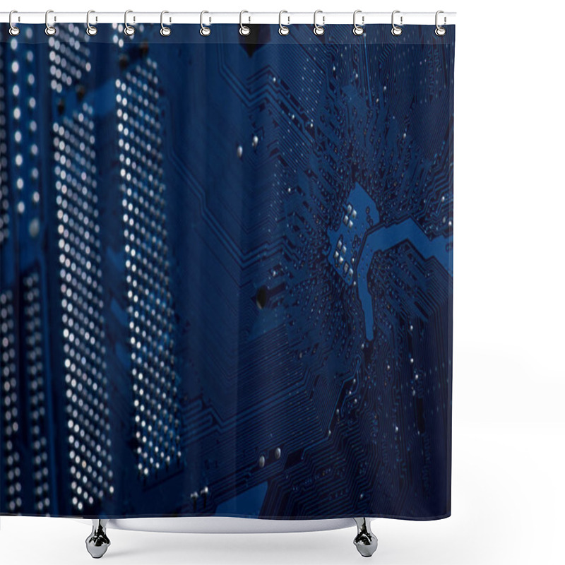 Personality  Selective Focus Of Computer Motherboard Elements Shower Curtains