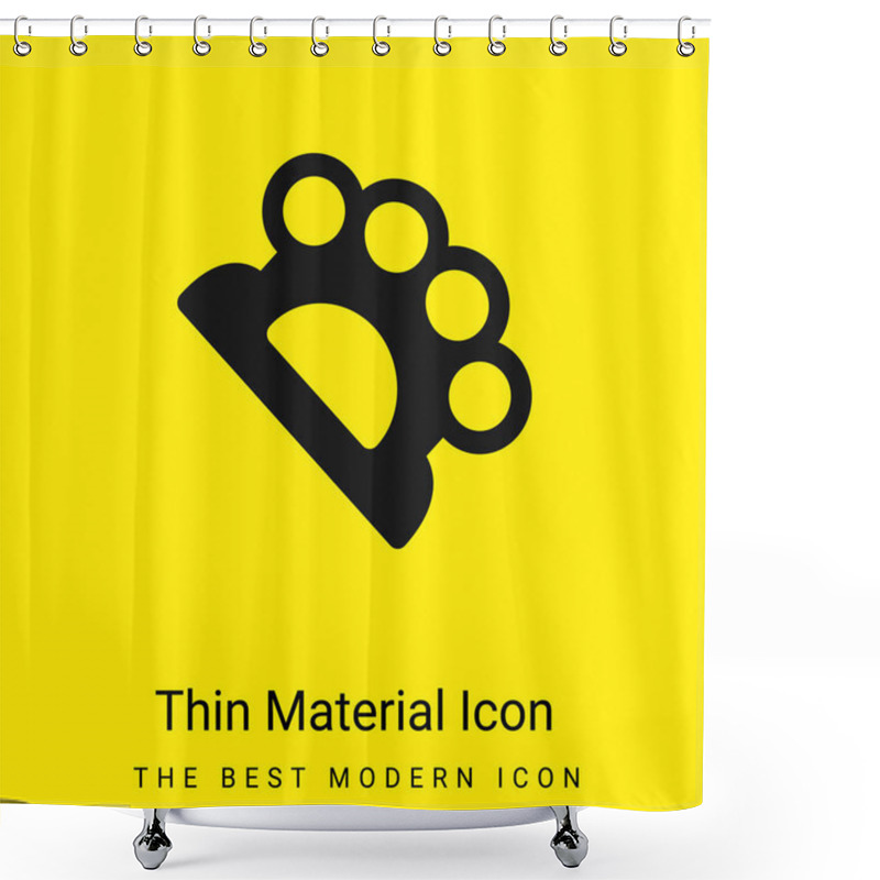 Personality  Brass Knuckles Minimal Bright Yellow Material Icon Shower Curtains