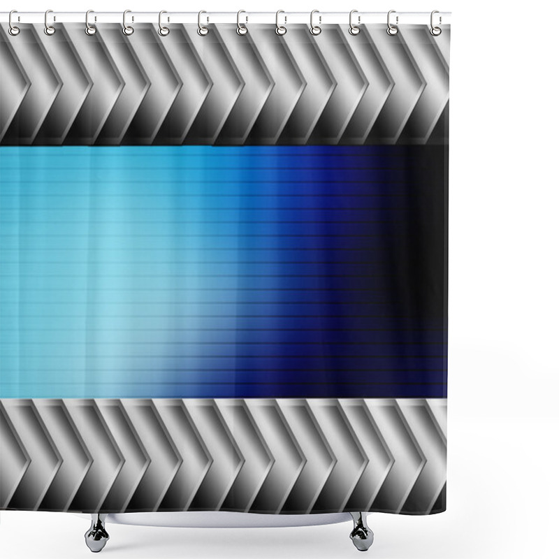 Personality  Gray Frame With A Blue Background Shower Curtains