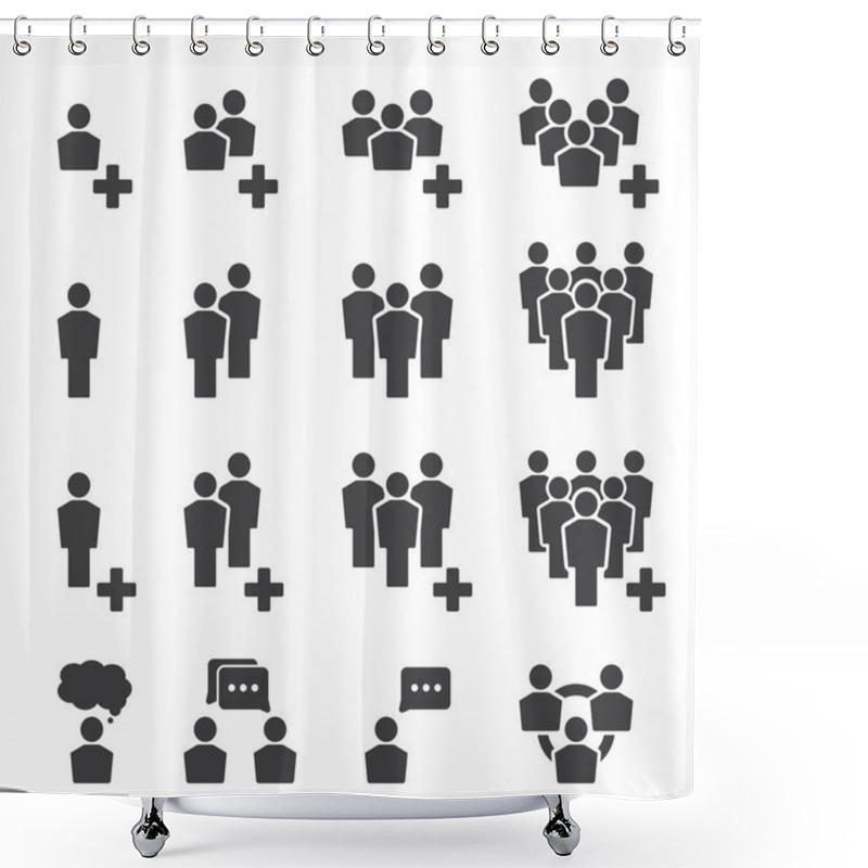 Personality  People Icon Set Shower Curtains