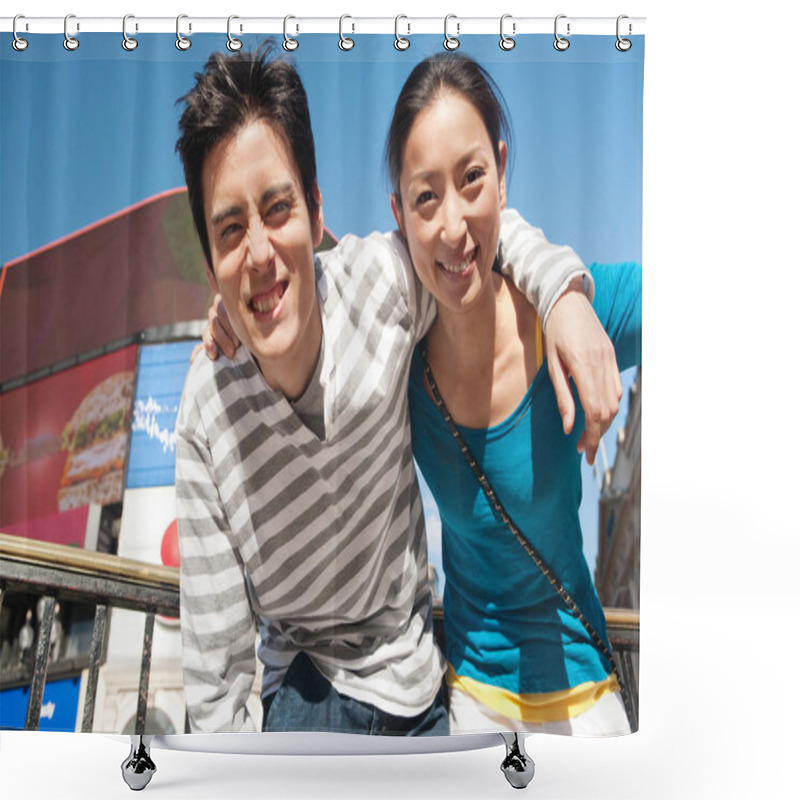 Personality  Japanese Tourist Couple Shower Curtains