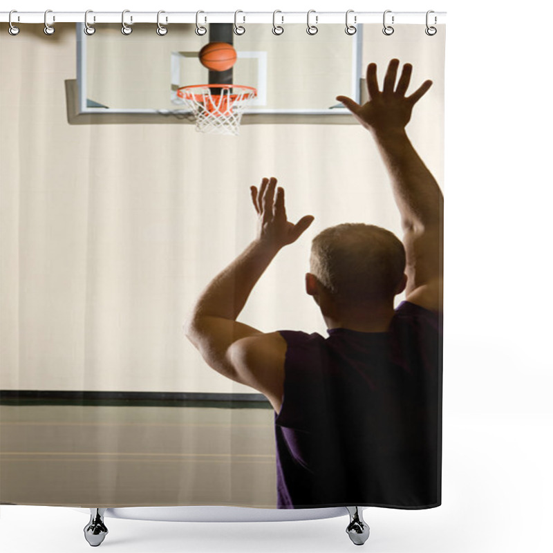 Personality  Man Playing Basketball Shower Curtains