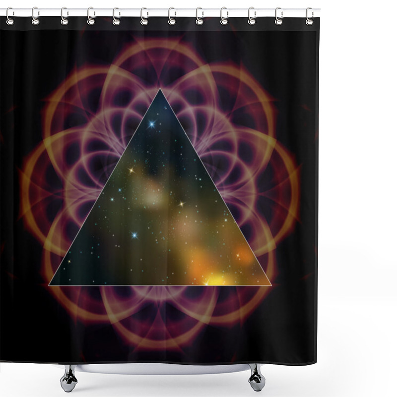 Personality  Vector Triangle Framed Space Illustration Shower Curtains