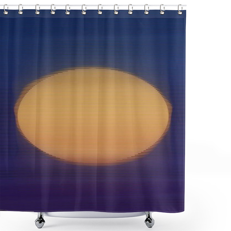 Personality  Abstract Gradient Sphere With Horizontal Lines In Dark Background Shower Curtains