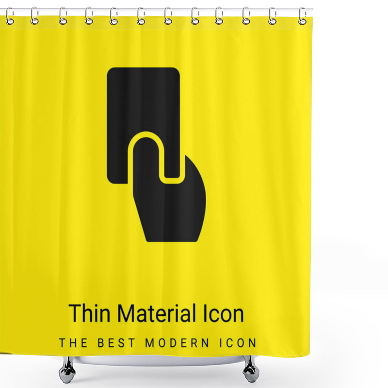 Personality  Amonestation Minimal Bright Yellow Material Icon Shower Curtains