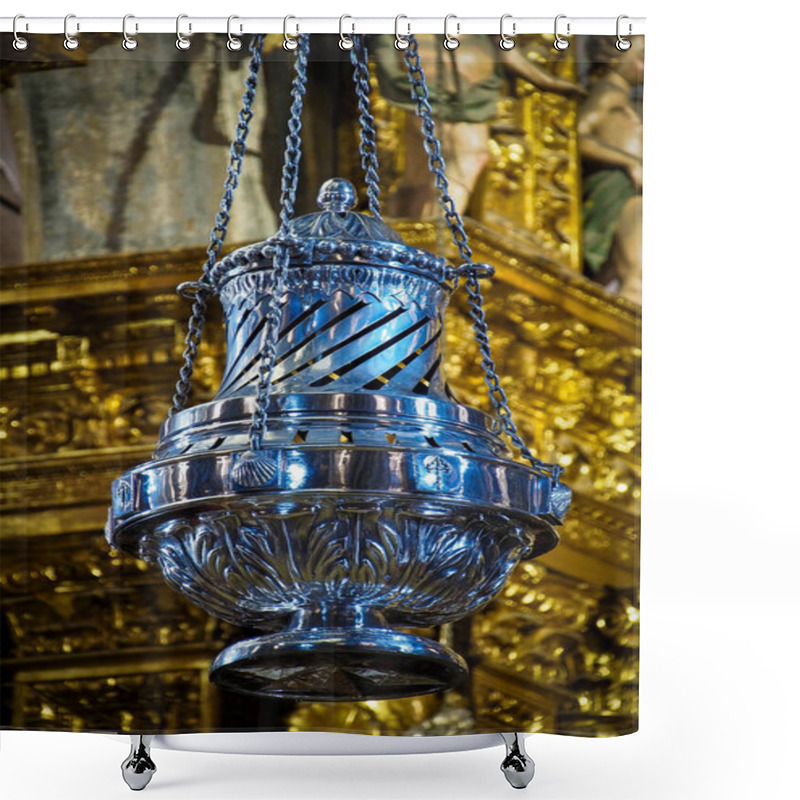 Personality  Santiago De Compostela , Spain. Famous Censer In The Cathedral Of Santiago De Compostela. The Censer Is Only Brought Out On Special Holidays. August 30th 2016 Shower Curtains