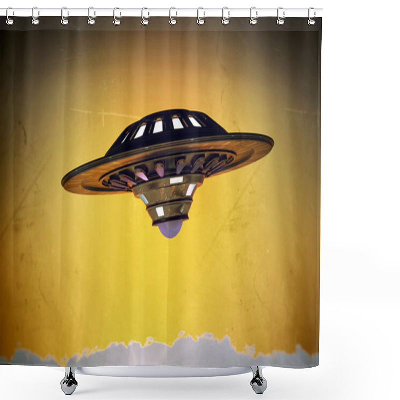 Personality  Unidentified Flying Object Shower Curtains