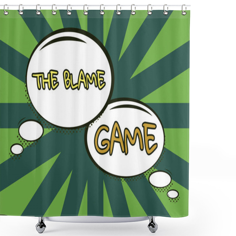 Personality  Text Showing Inspiration The Blame GameA Situation When People Attempt To Blame One Another, Business Showcase A Situation When Showing Attempt To Blame One Another Shower Curtains