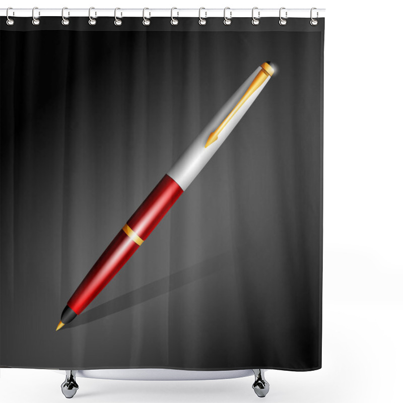 Personality  Red Pen. Vector Illustration Shower Curtains