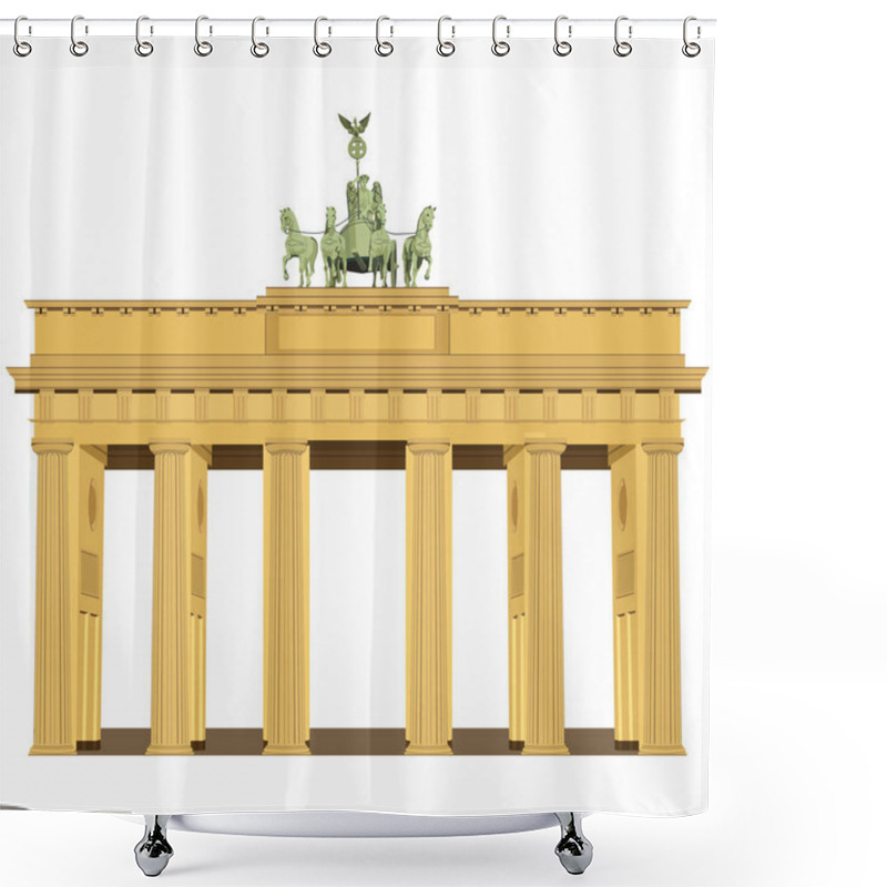 Personality  Brandenburg Gate Isolated On White Shower Curtains