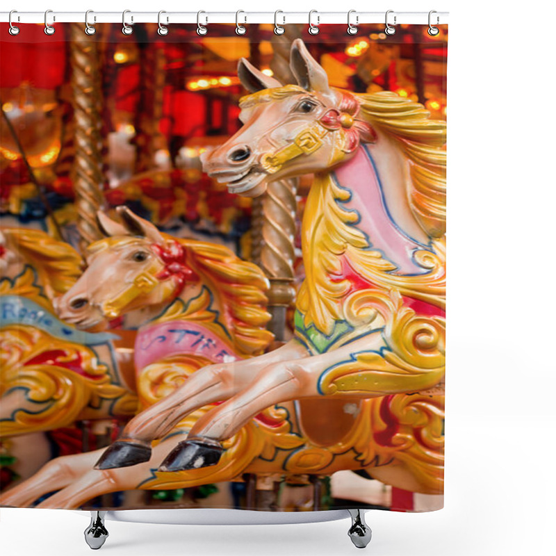 Personality  Traditional Funfair Carousel Shower Curtains