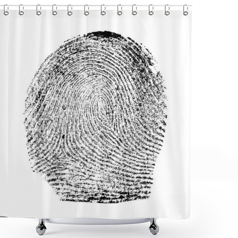 Personality  Fingerprint On White Background Shower Curtains