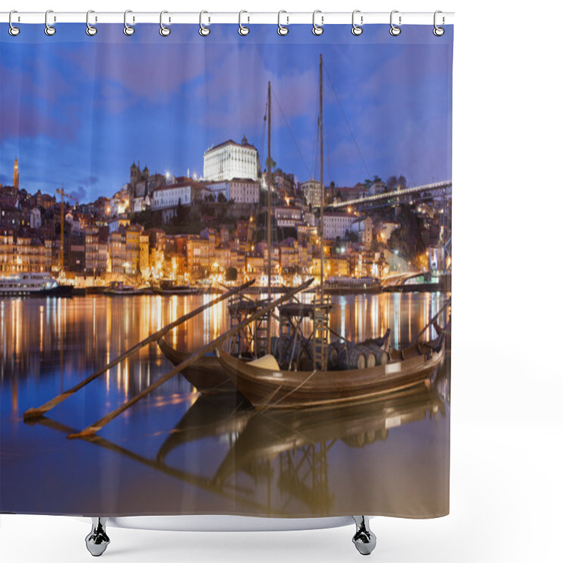 Personality  Cty Of Porto At Night In Portugal Shower Curtains