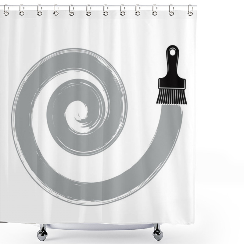 Personality  Spiral Curve Brushed Circular Shape  Shower Curtains