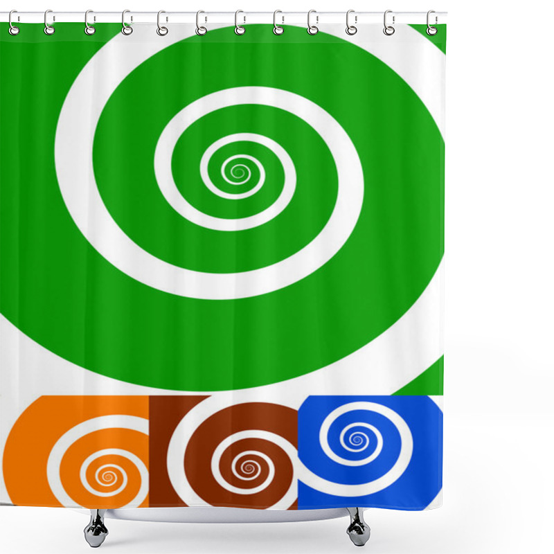 Personality  Spiral Abstract Backgrounds Set. Shower Curtains