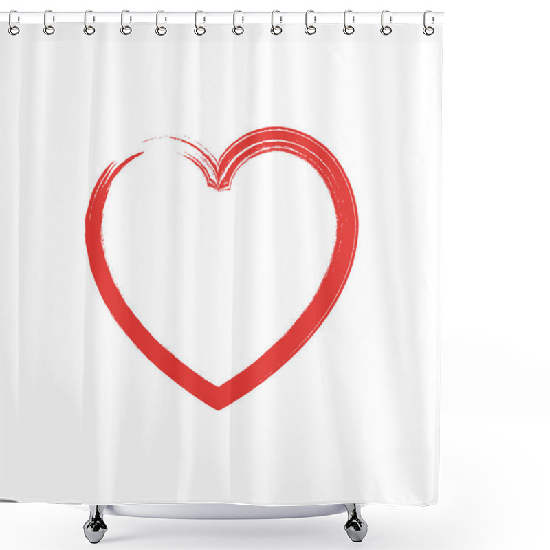 Personality  Heart Hand Drawn Icon. Trendy Heart Isolated On White Background. For Poster, Wallpaper And Valentine's Day. Creative Art Shower Curtains