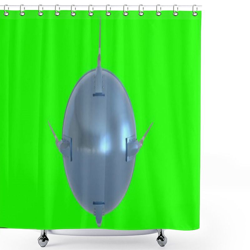 Personality  Artificial Satellite With Green Background Shower Curtains