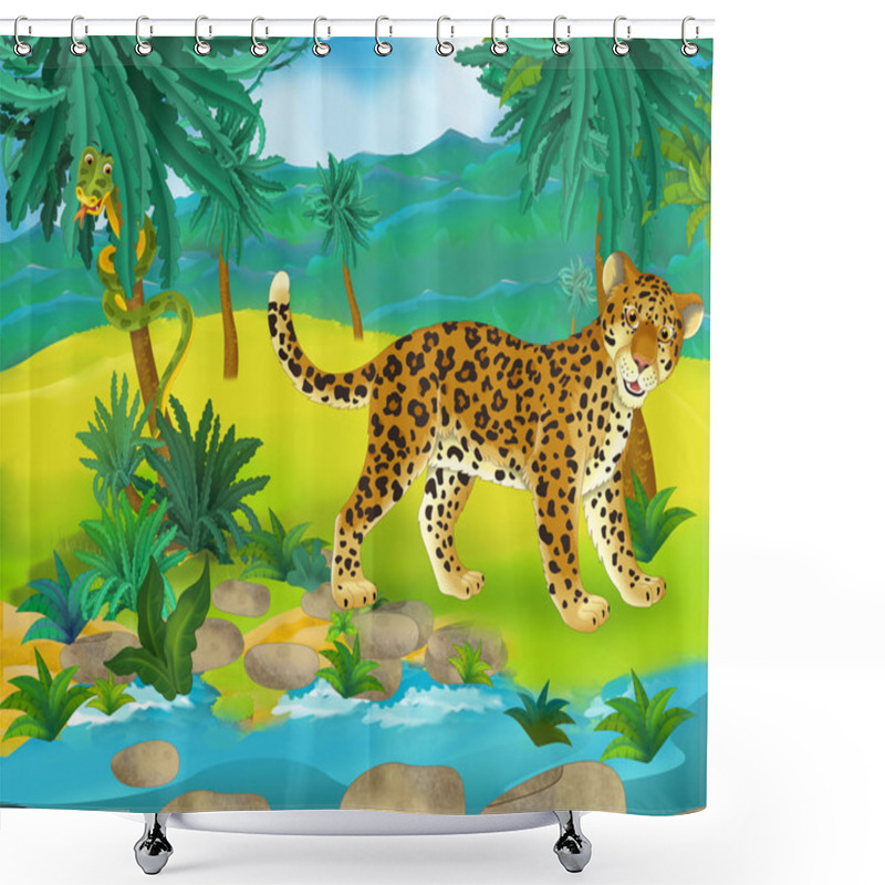 Personality  Cartoon Leopard Shower Curtains