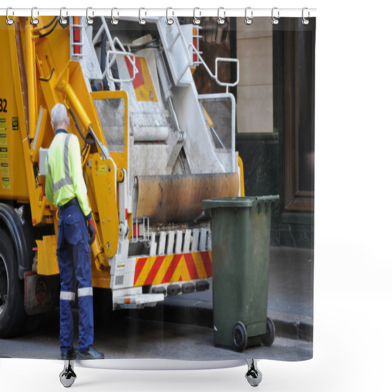 Personality  Garbage Truck Driver Shower Curtains