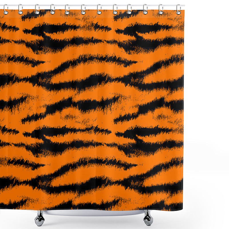 Personality  Tiger Skin Seamless Pattern Shower Curtains