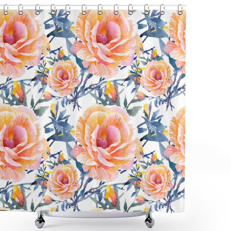 Personality  Beautiful Summer Flowers Pattern Shower Curtains