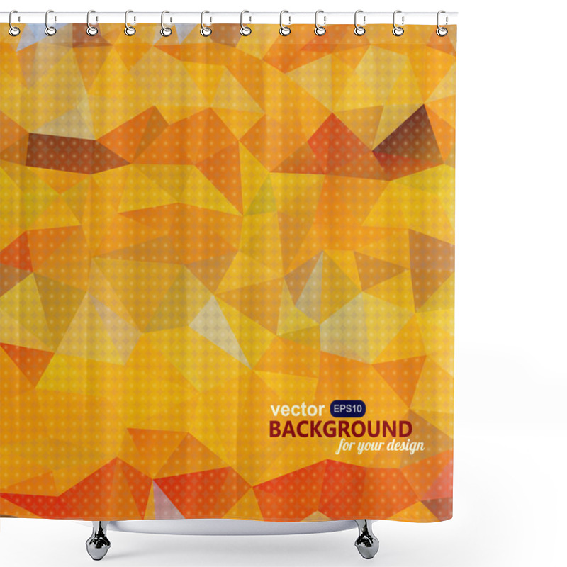 Personality  Abstract Vivid Orange Background With Triangles. Grunge Backgrou Shower Curtains