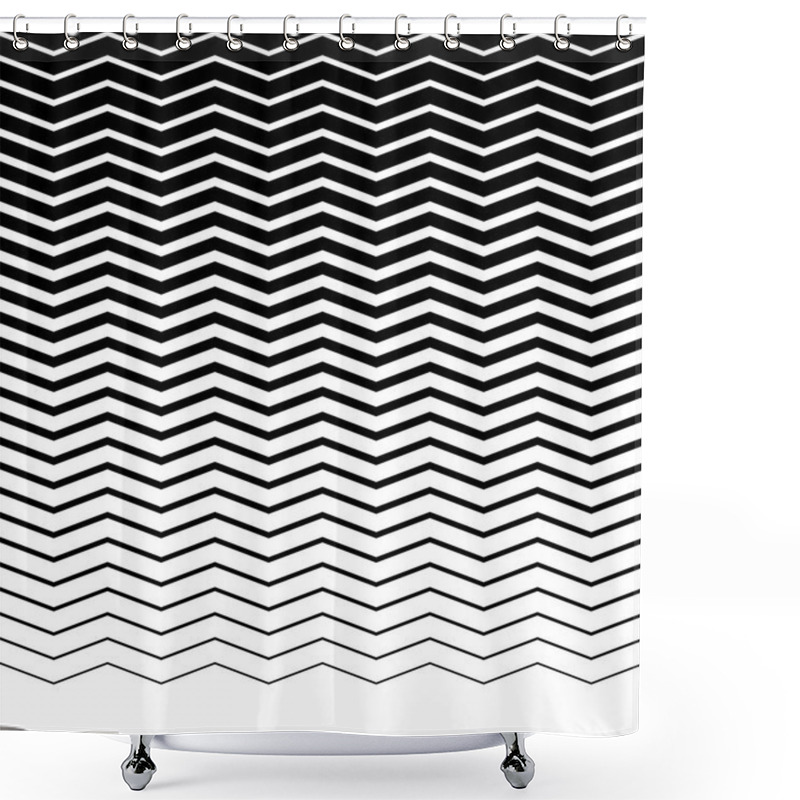 Personality  Wavy Zigzag Lines Pattern Shower Curtains