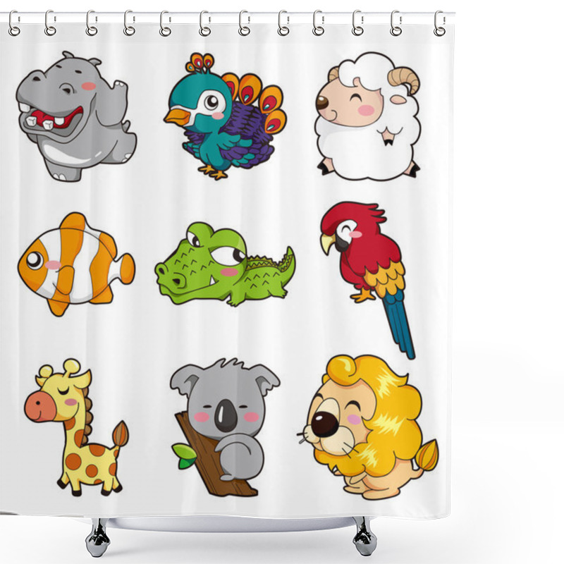 Personality  Cartoon Animal Shower Curtains