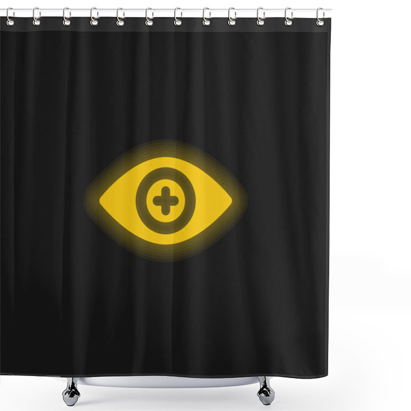 Personality  Bionic Contact Lens Yellow Glowing Neon Icon Shower Curtains