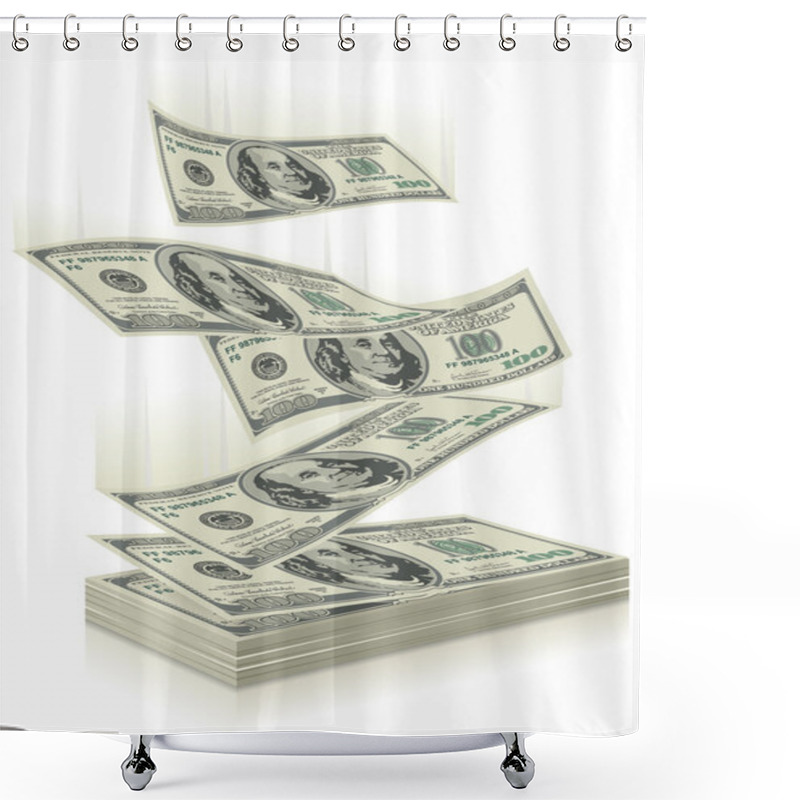 Personality  Money Falling Shower Curtains