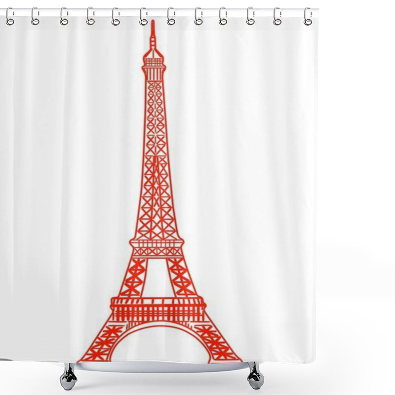 Personality  Red Eiffel Tower Shower Curtains