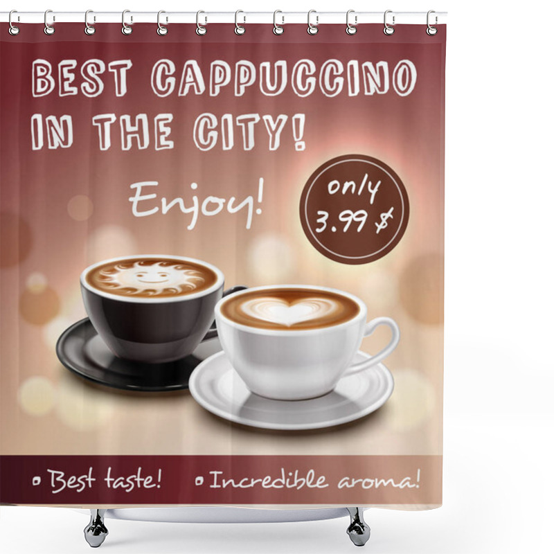 Personality  Coffee Advertisement Art Poster   Shower Curtains