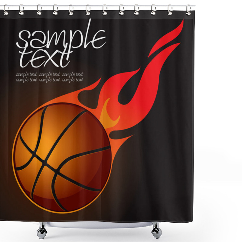 Personality  Basketball Fire Ball 2 Shower Curtains