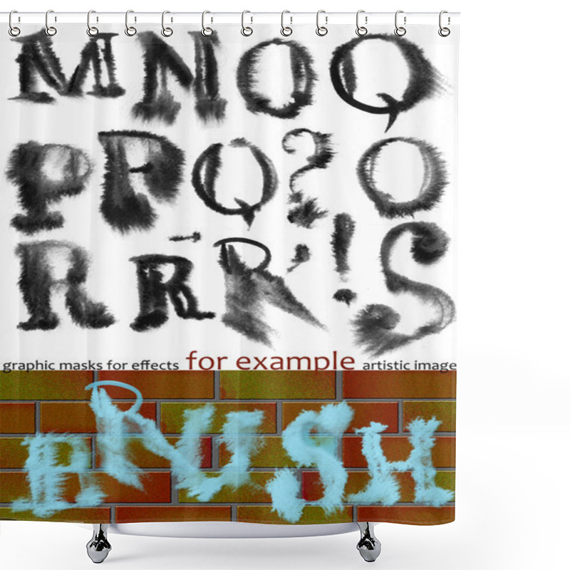 Personality  Graphic Masks For Blurred Latin Letters, Part 3 Shower Curtains