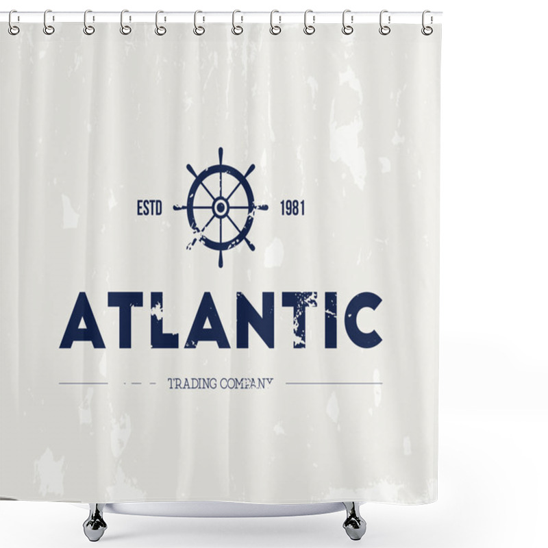 Personality  Retro Nautical Logo  Shower Curtains