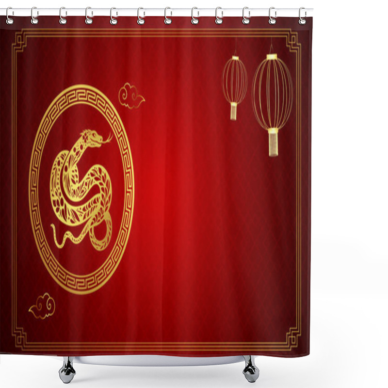 Personality  Chinese New Year 2025 Zodiac Snake Shower Curtains